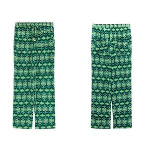 ZARA GEOMETRIC PRINT PANTS GREEN | 3300/515